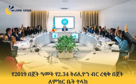 የ2019 በጀት ዓመት የ2.34 ትሪሊዮን ብር ረቂቅ በጀት ለምክር ቤት ተላከ